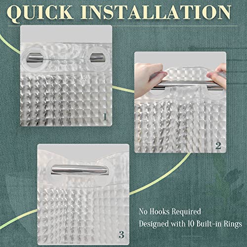 ABLUEN No Hook Shower Curtain view 2