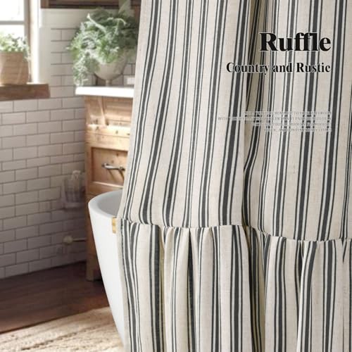 XOGUIBO Farmhouse Shower Curtain with view 2