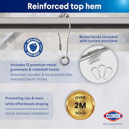 Clorox 2-in-1 Bathroom Shower Curtain view 5