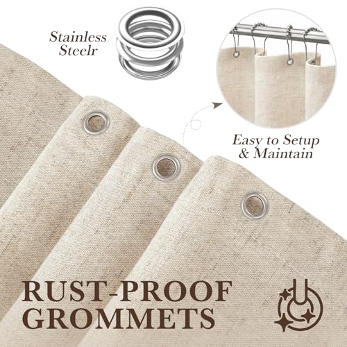Seasonwood Linen Shower Curtain Fabric view 4