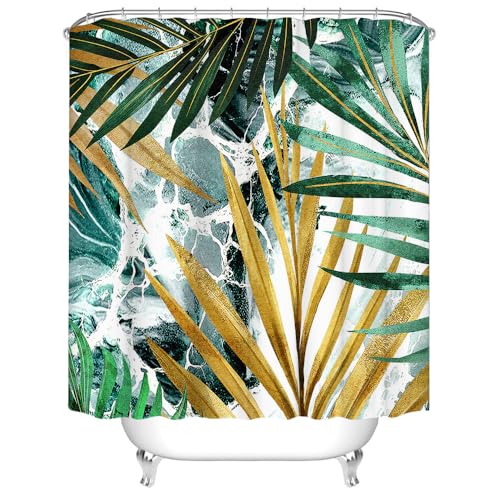 RnnJoile Tropical Shower Curtain Green