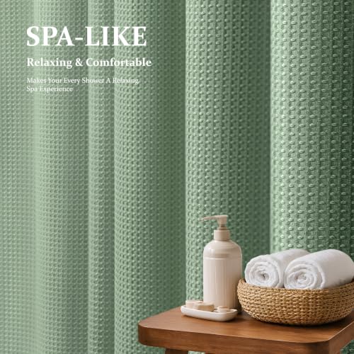 Dynamene Sage Green Shower Curtain view 2