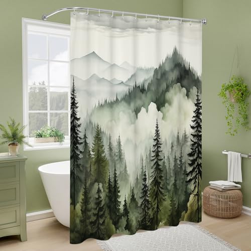 Dark Green Pine Forest Shower view 2