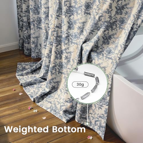 Blgiont Farmhouse Blue Floral Shower view 5