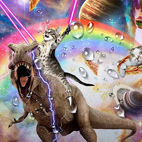 Funny Cat Riding Dinosaur on view 5
