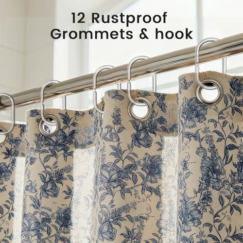 Blgiont Farmhouse Blue Floral Shower view 2