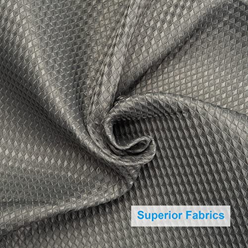 AmazerBath Grey Shower Curtain Waffle view 3