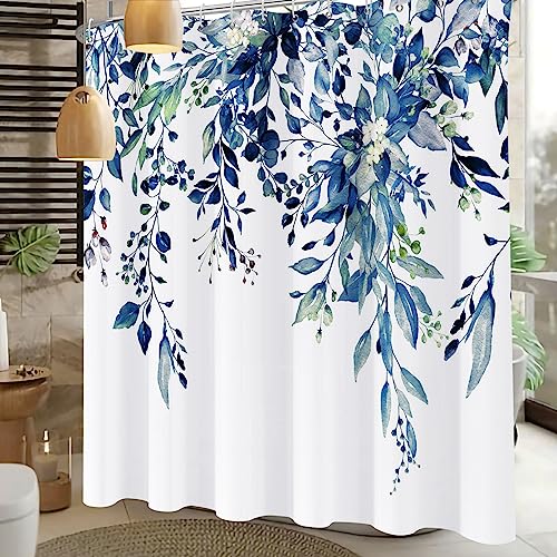 YiarTaan Shower Curtain Blue Eucalyptus view 3