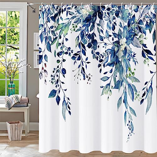 YiarTaan Shower Curtain Blue Eucalyptus