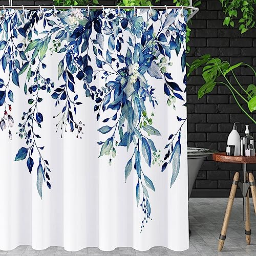 YiarTaan Shower Curtain Blue Eucalyptus view 2
