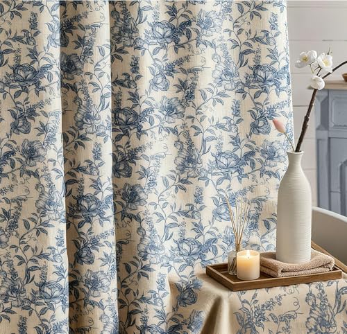 Blgiont Farmhouse Blue Floral Shower view 3