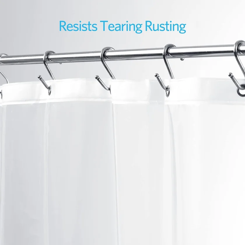 EHZNZIE Clear Shower Curtain Liner Light Weight PEVA, Shower Liner 72x72 Inches, Waterproof, No Chemical Smell with 12 Rust Proof Metal Grommets Holes for Bathroom Shower Curtain : Home & Kitchen