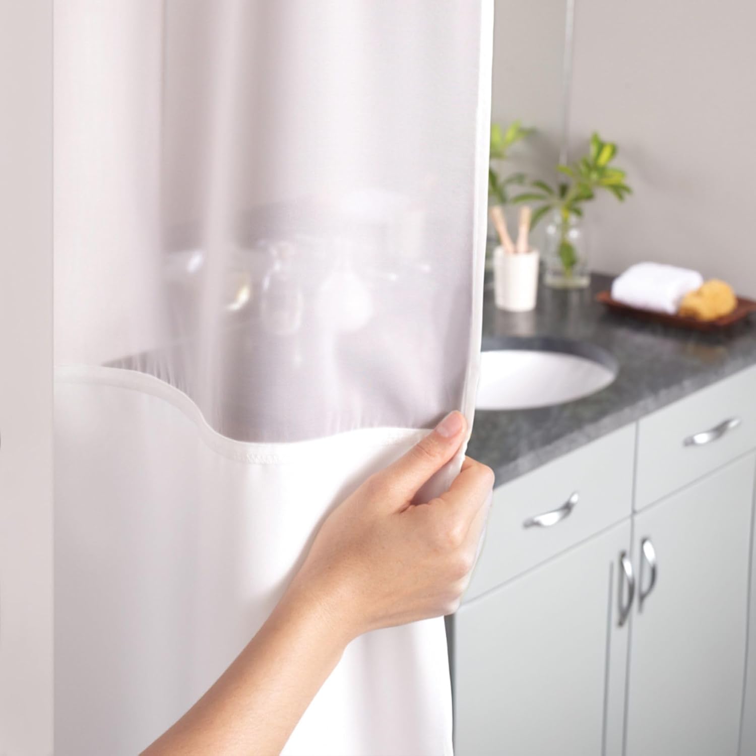 Hookless Snap Waffle Shower Curtain - view 4