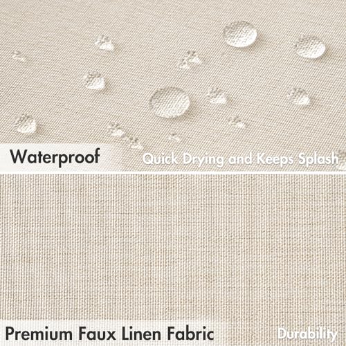 MIULEE Beige Scalloped Shower Curtain view 4
