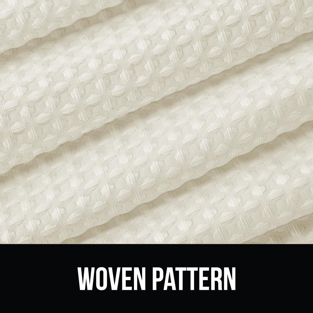 GORILLA GRIP Waffle Shower Curtain, Thick Weighted Fabric, Wrinkle and Rust Resistant, Hotel Quality Design, Heavy Duty Long Curtains for Bathroom Showers, Bath Tubs, Machine Wash, 72x72 Ivory Cream : Home & Kitchen