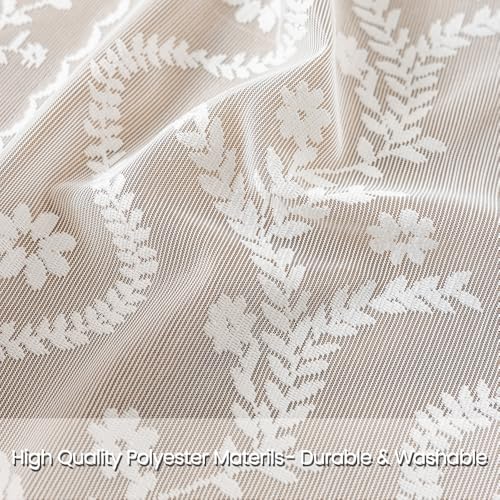 WAZZIO White Lace Shower Curtain view 2