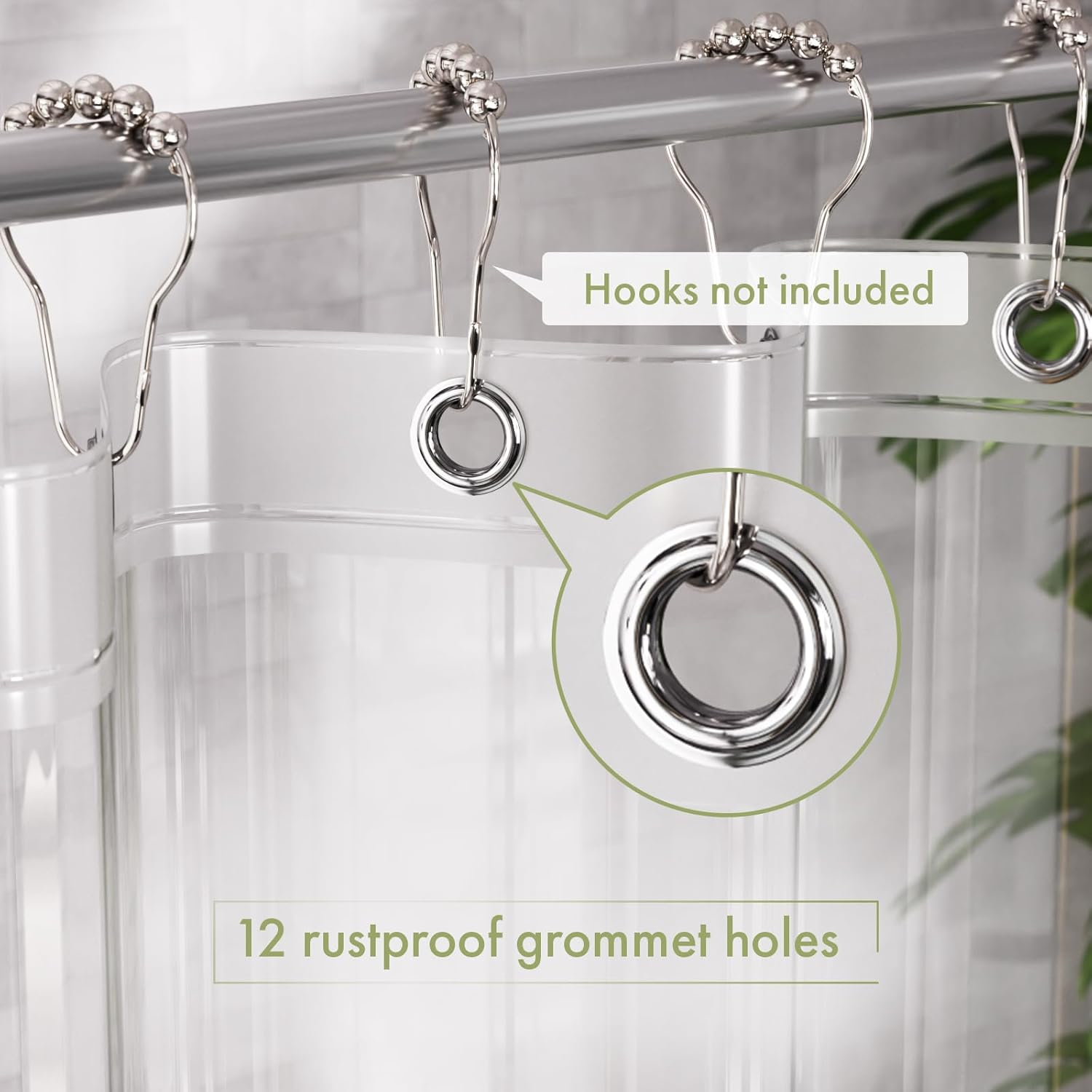 AmazerBath Shower Curtain Liner, 72x72 Clear Shower Curtain Liner, Waterproof Plastic Shower Liner, Cute Lightweight PEVA Shower Curtain for Bathroom with 3 Magnets and 12 Rustproof Metal Grommets