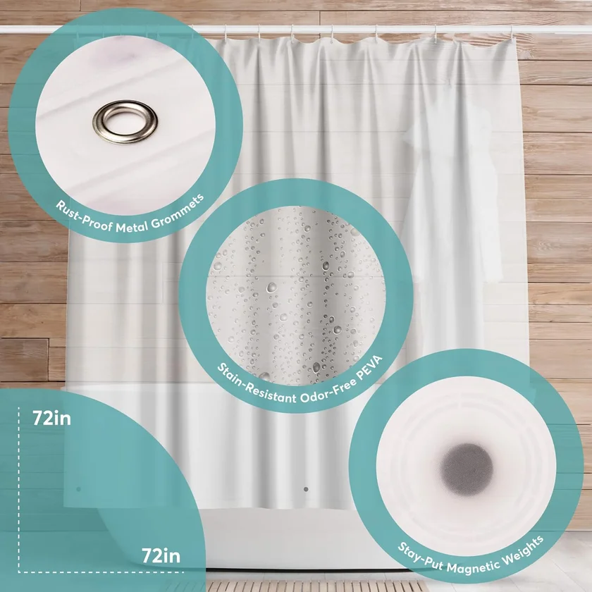 BigFoot PEVA Shower Curtain Liner - view 3