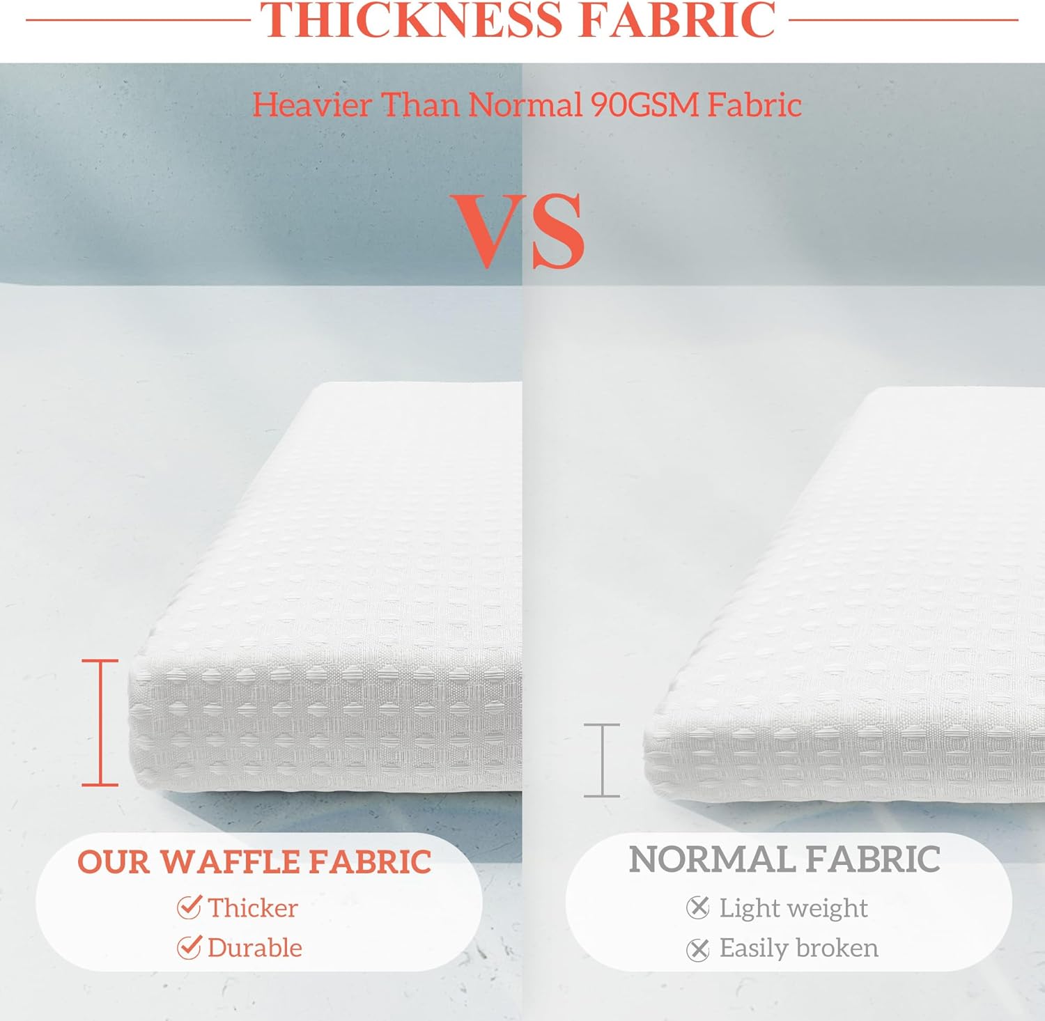 Barossa Design Waffle Weave White Shower Curtain Hotel Luxury Quality, Fabric Shower Curtains for Bathroom, Pique Pattern Cloth, Water Repellent and Machine Washable, Standard Size 71