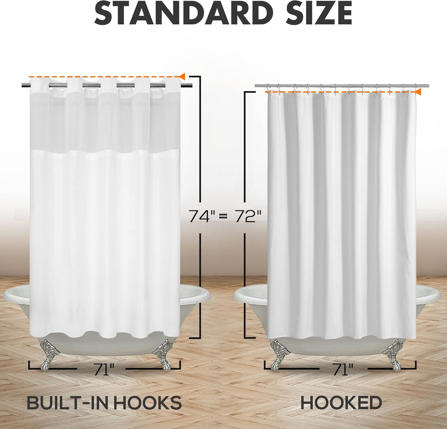 River Dream No Hook Slub Textured Shower Curtain with Snap-in PEVA Liner Set - 71