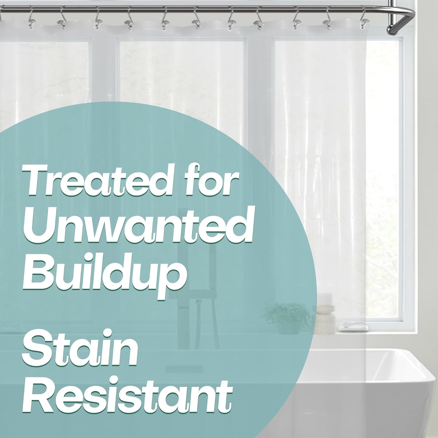 Mrs Awesome Extra Long Shower Curtain Liner with Magnets, 72x84 XL Clear PEVA Sh