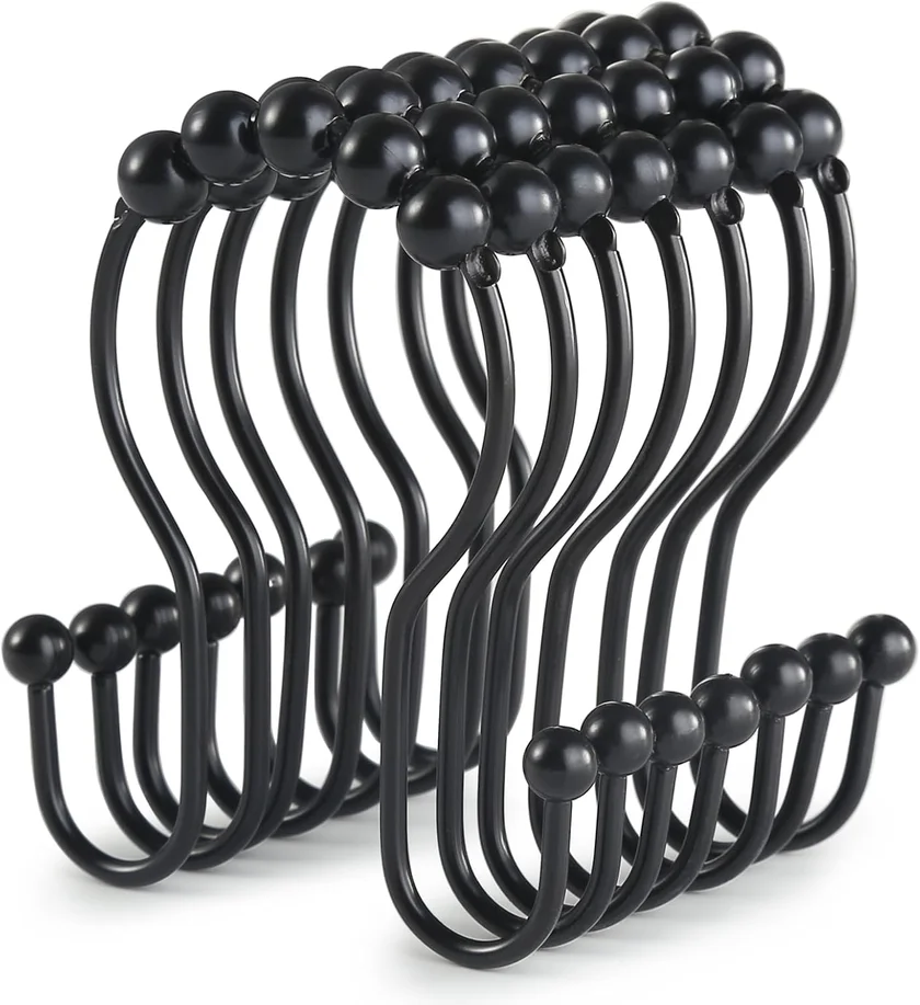 Goowin Black Shower Curtain Hooks