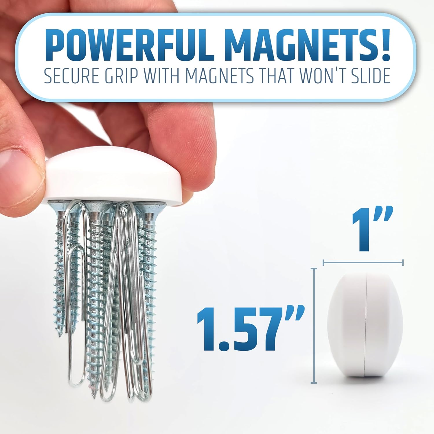 Powerful Anti-Billowing Magnetic Shower Curtain Weights for Splash-Free Bath Experience - 360° Silicone Wrapped - Will Never Rust - Heavy Magnets Prevent Curtain Liners from Blowing | 4 Pairs | White