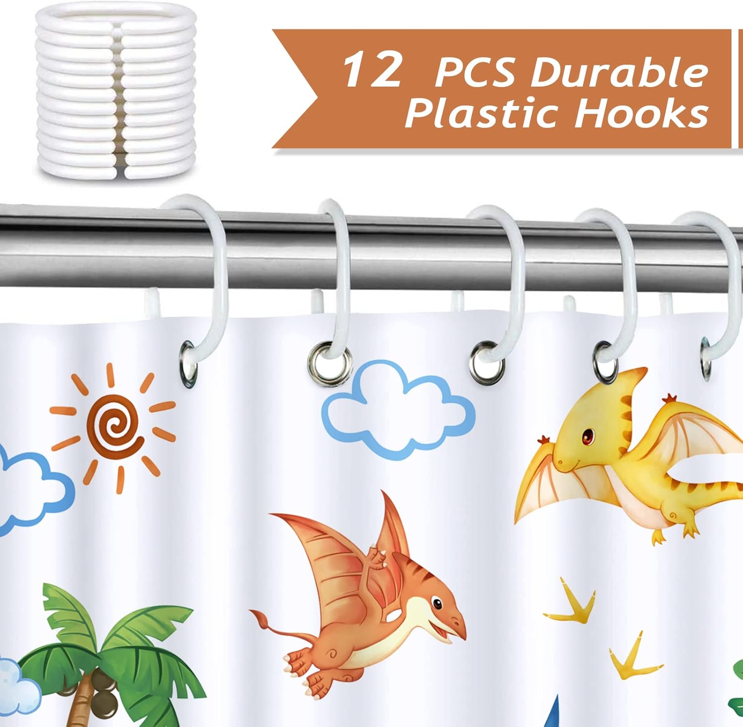 Bonhause dinosaur curtain full view