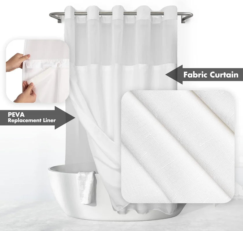 River Dream No Hook Shower Curtain with PEVA Liner - view 3