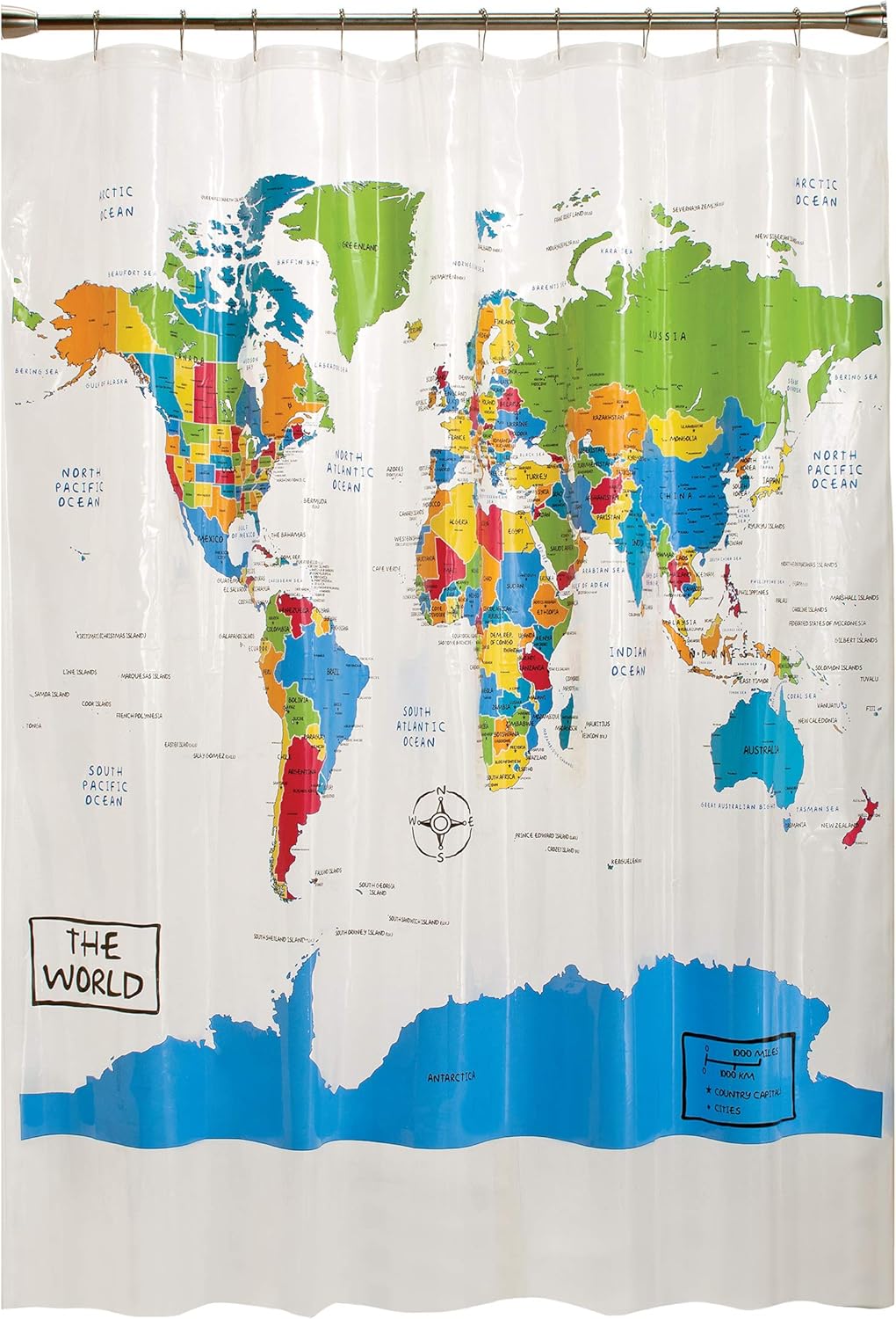 SKL Home The World Map Shower Curtain
