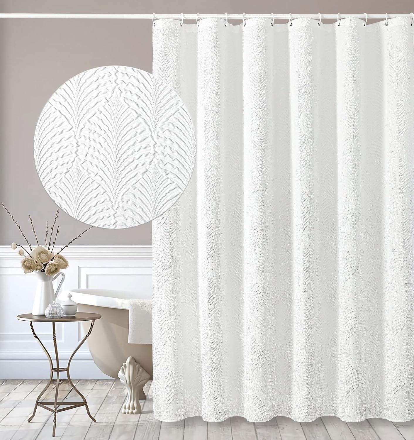 Waffle Weave Hotel Luxury 84 inch Shower Curtain