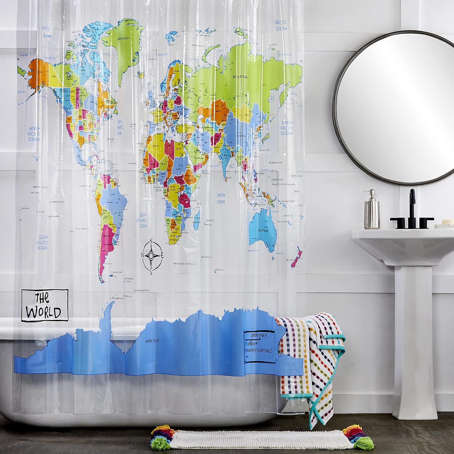 SKL HOME The World Map curtain full design