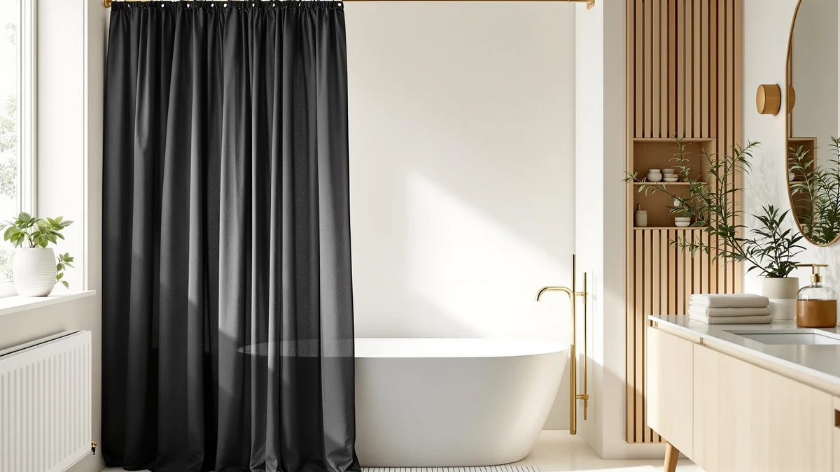 Black Curved Shower Curtain Review comparison